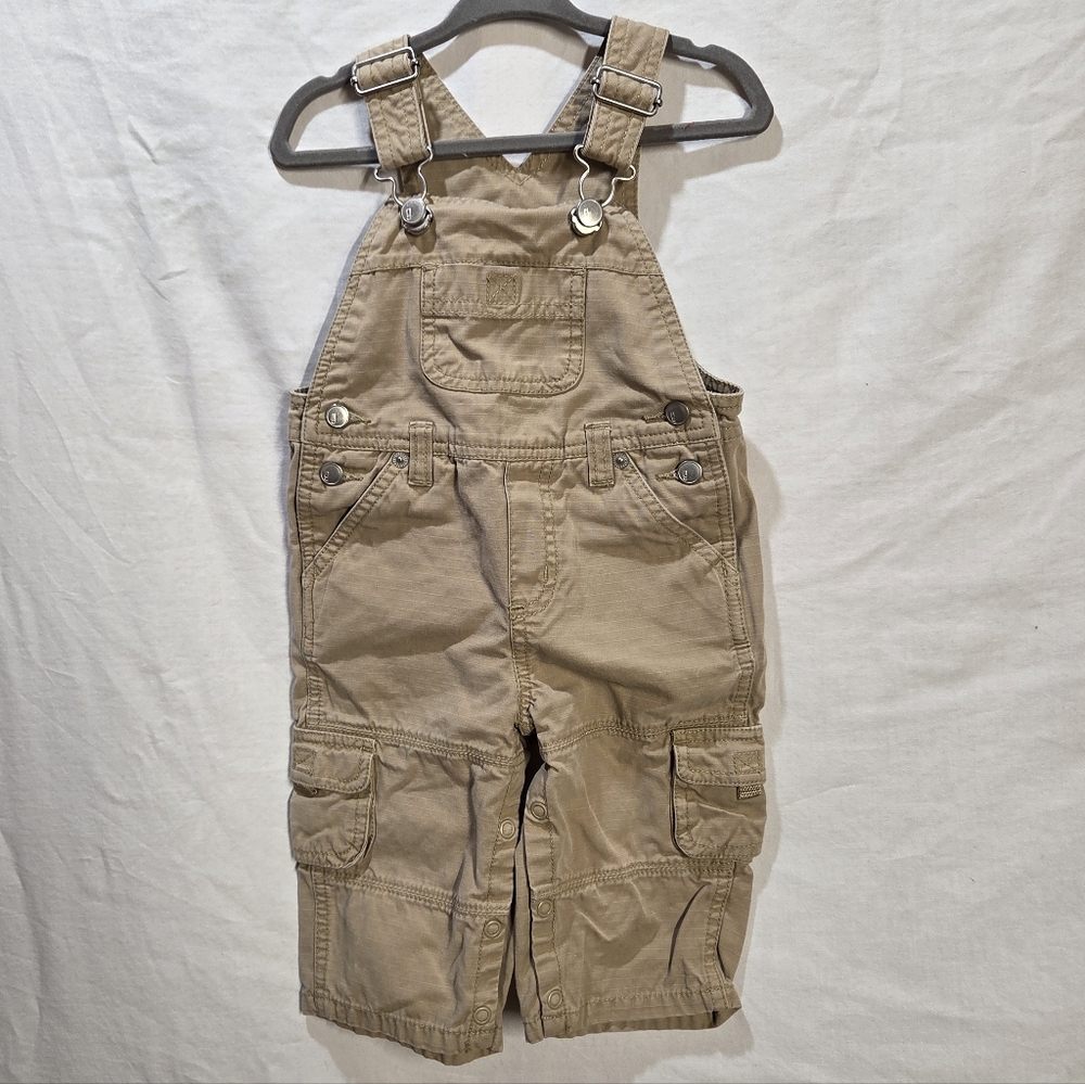 Gymboree 6-12 Mos Tan Overalls Button Crotch